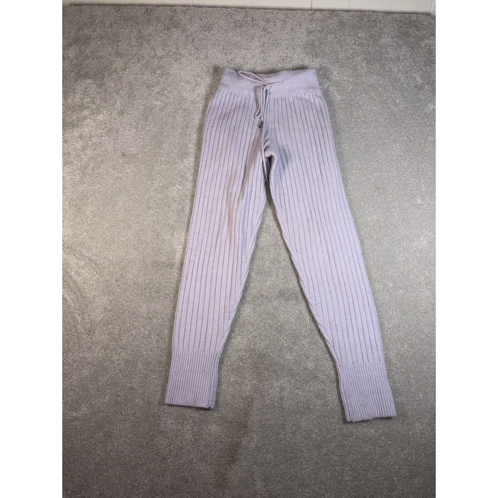 Free People Intimately Around the Clock Cozy Jogger Pants Purple Ribbed, Size Xs